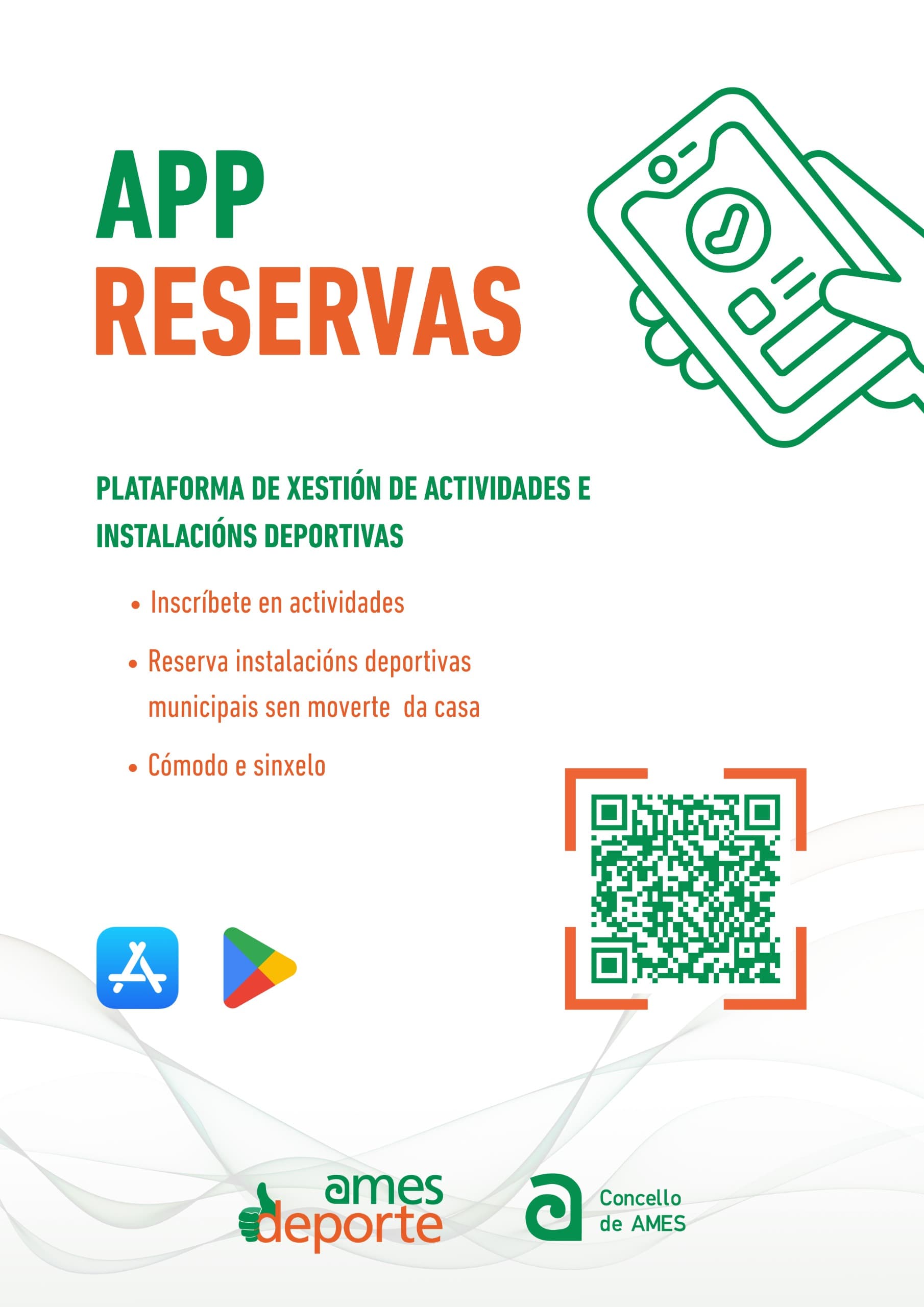 A nova app Deportes Concello de Ames xa está dispoñible en Android e IOS