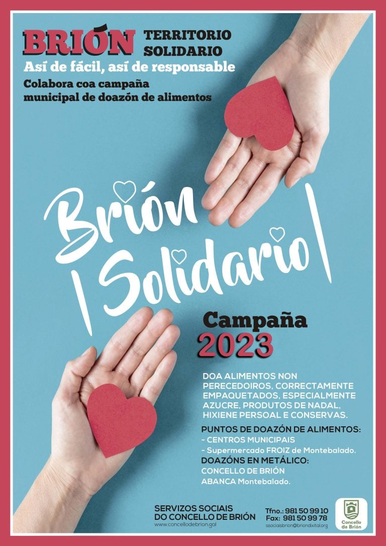 Brión convoca a 12ª Campaña de doazón de alimentos polo Nadal