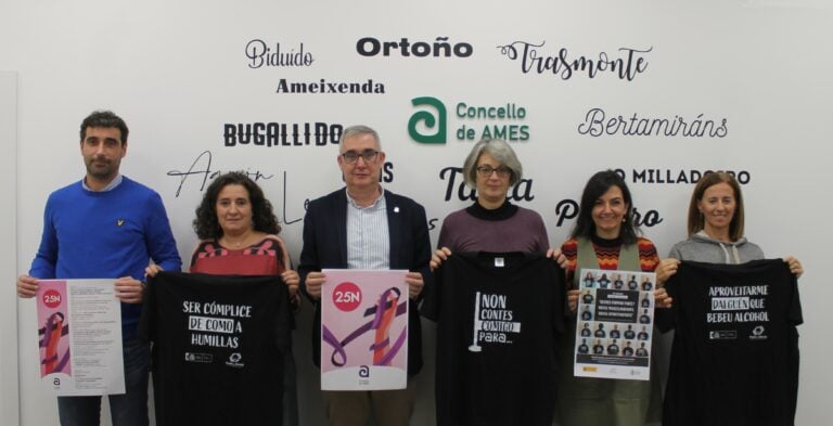 Actividades do 25N en Ames: «Non contes comigo para mirar para outro lado se a maltratas»