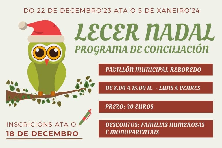 O Pino abre a inscrición no Lecer Nadal, destinado a rapaces de 3 a 12 anos