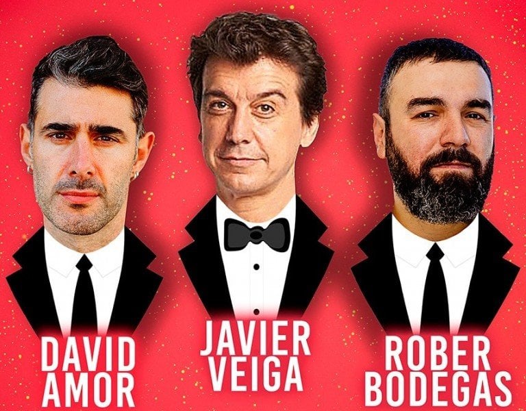 El espectáculo cómico «Esfínter 3» llega a Santiago con Javier Veiga, David Amor y Rober Bodegas