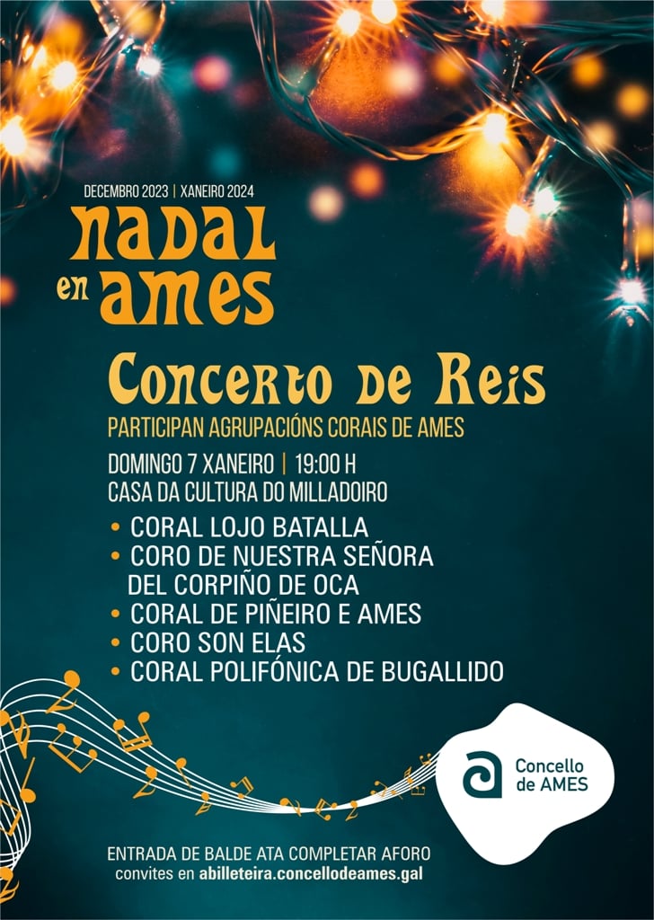 A Casa da Cultura do Milladoiro acolle este domingo o Concerto de Reis