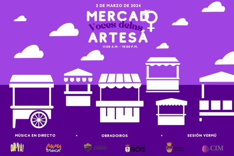 O mercado de artesanía ‘Voces Delas’ inicia a programación polo 8M en Padrón
