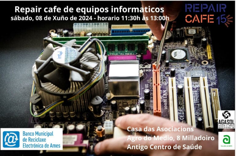 Repair cafe de equipos informáticos no Milladoiro