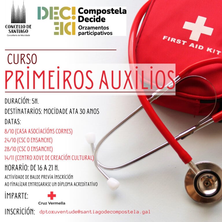 Xuventude abre a inscrición nos cursos de Primeiros Auxilios dos Orzamentos Participativos