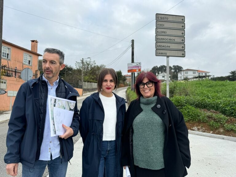 Pilar Lueiro comproba a evolución das obras Pajuela-Campo da Festa de Marrozos