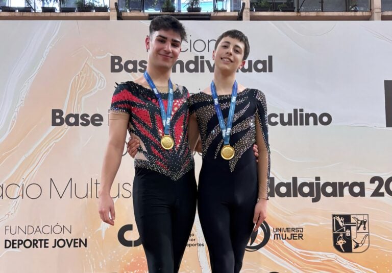 Os amesáns Iván Gutiérrez e Cosme González, medalla de ouro no campionato nacional de ximnasia rítmica