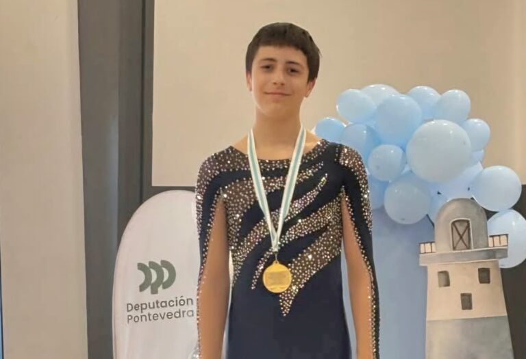 O amesán Iván Gutiérrez Mosquera, campión galego de ximnasia rítmica cadete