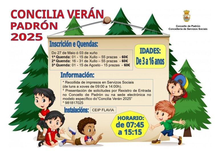 O Concilia Verán de Padrón amplía a súa cobertura ata os 16 anos