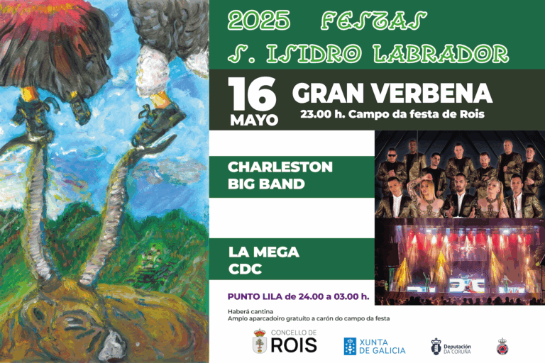 Rois acolle este venres a gran verbena do Santo Isidro con Charleston Big Band e La Mega CDC
