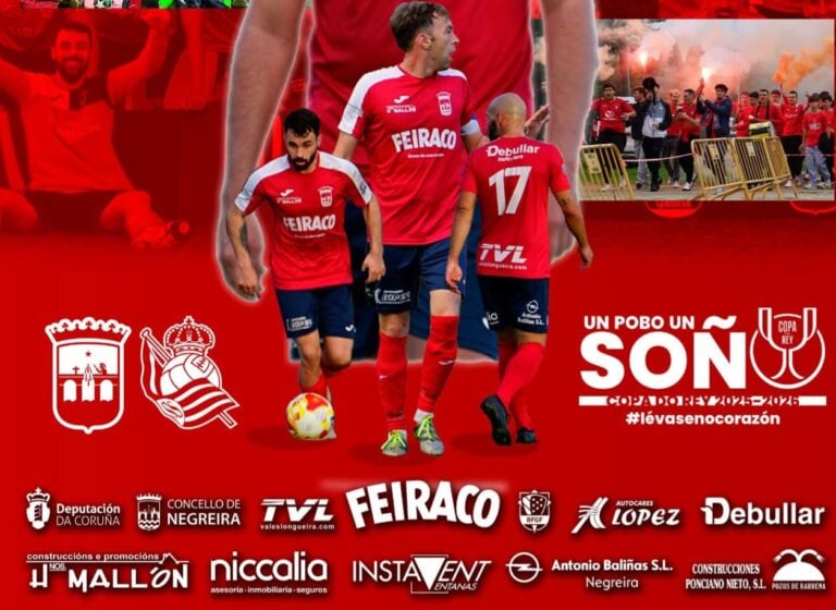 A SD Negreira terá como rival á Real Sociedade na Copa do Rei