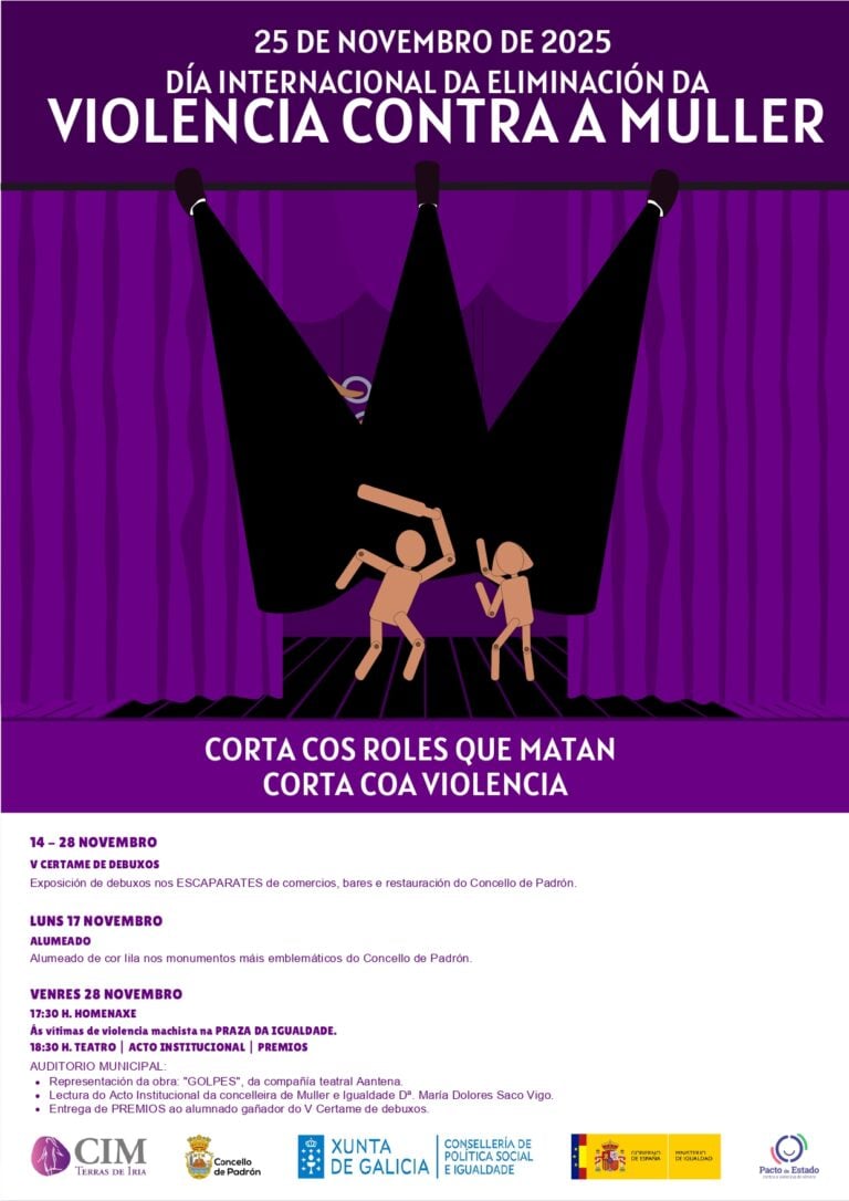 Padrón presenta o programa do 25N baixo o lema ‘Corta cos roles que matan, corta coa violencia’
