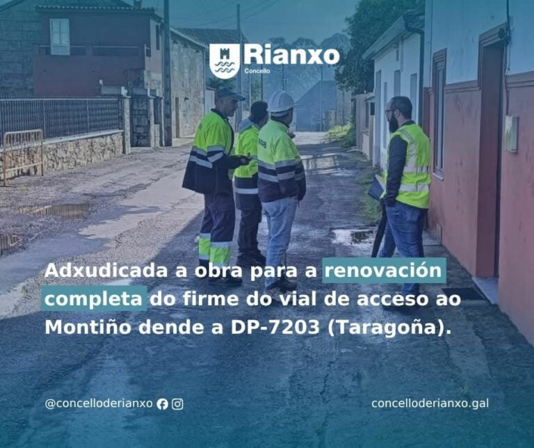 Rianxo destina máis de 300.000 € en melloras de abastecemento, saneamento e vías en Leiro e Taragoña