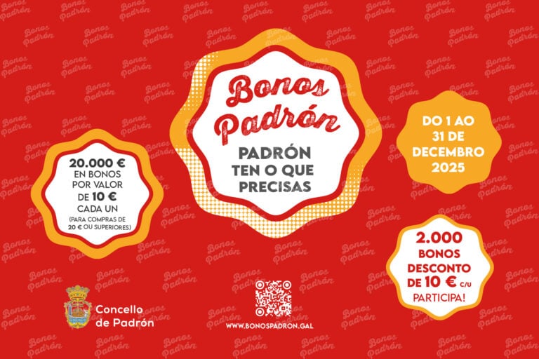 O Concello amplía ata o 30 de novembro o prazo de inscrición para establecementos na campaña ‘Bonos Padrón’