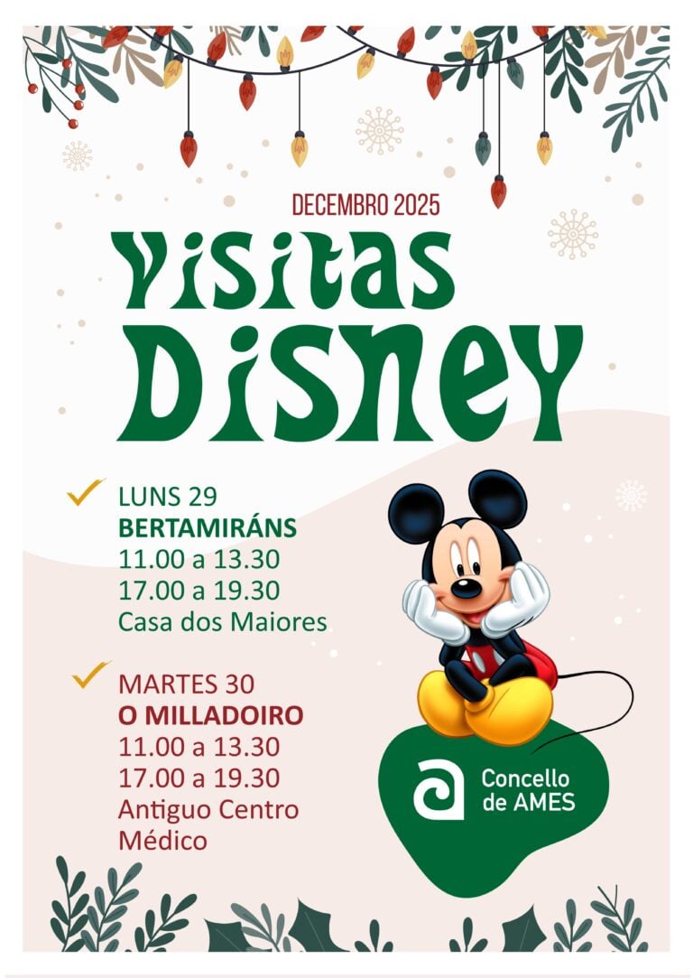 Os personaxes Disney chegan a Bertamiráns e O Milladoiro o 29 e 30 de decembro