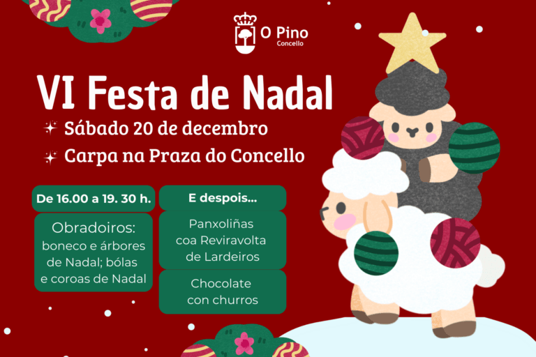 O Pino celebra o sábado 20 de decembro a súa VI Festa de Nadal