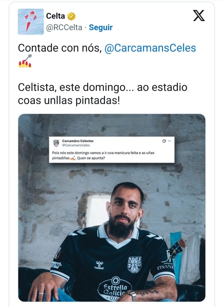 El Celta llama a Balaídos a pintarse las uñas en apoyo a Borja Iglesias