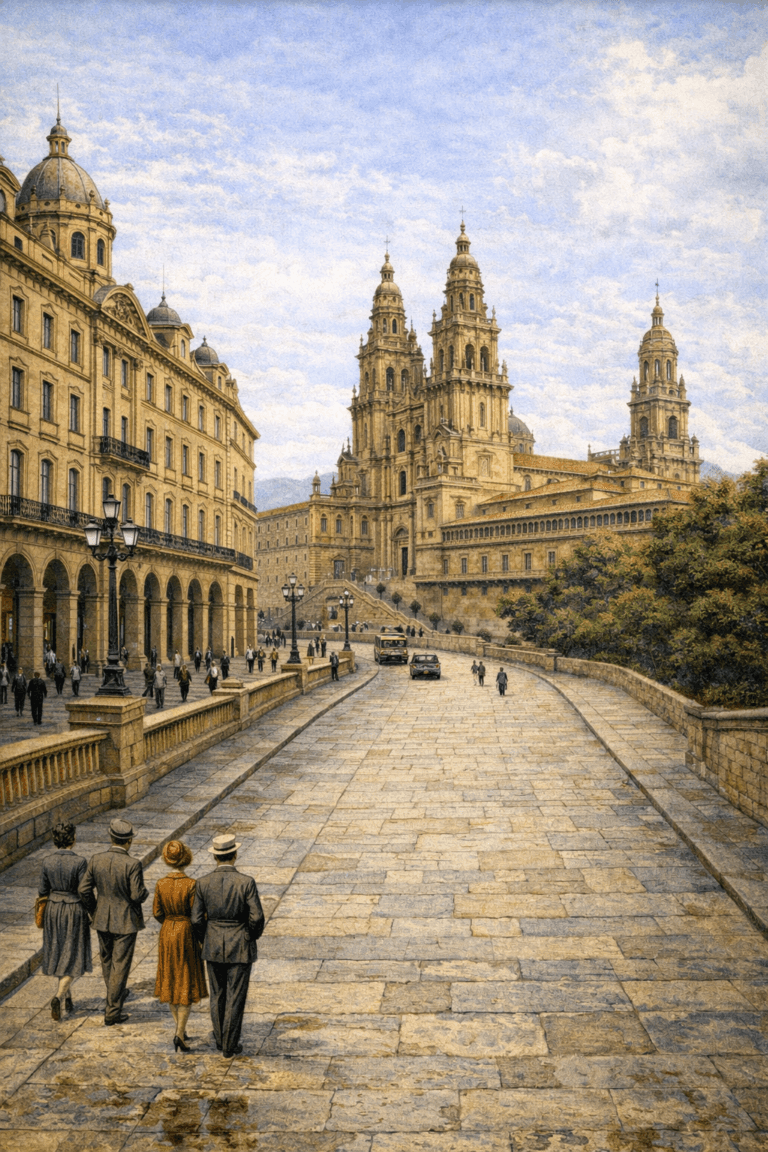 Rúa Galicia, la gran avenida diseñada en 1932 que nunca fue y uniría Porta Faxeira y el Obradoiro