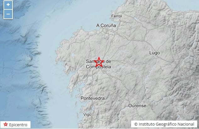 Registrado un temblor de magnitud 1,7 con epicentro en Santiago