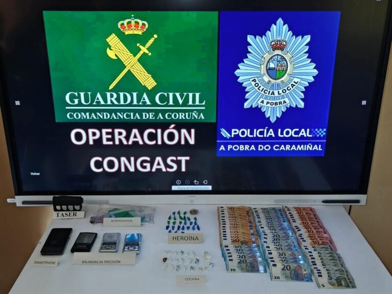 Detenida en A Pobra con cocaína, heroína y un arma eléctrica