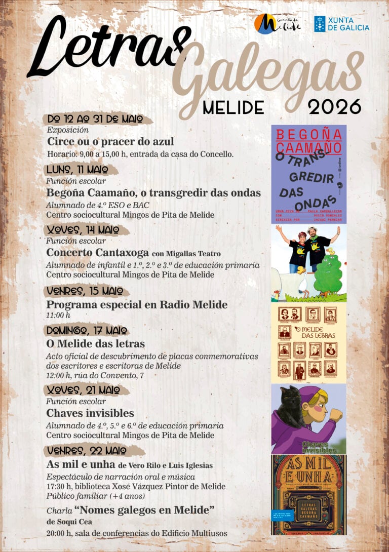 Melide presenta a programación cultural e social do mes de maio