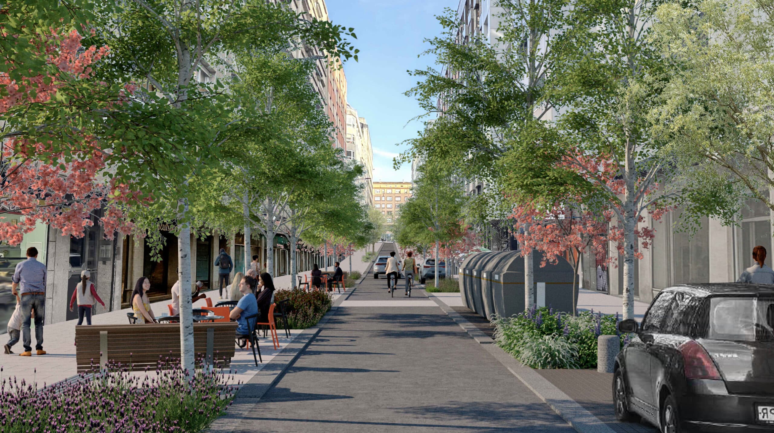 Novo modelo urbano para o Ensanche: Así serán a rúa Santiago de Chile e a Praza de Vigo