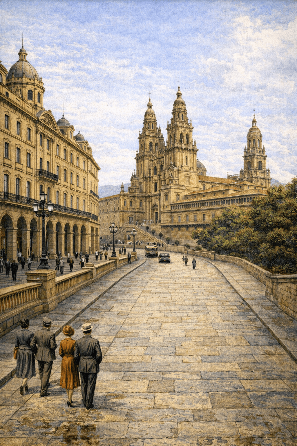 Rúa Galicia, la gran avenida diseñada en 1932 que nunca fue y uniría Porta Faxeira y el Obradoiro