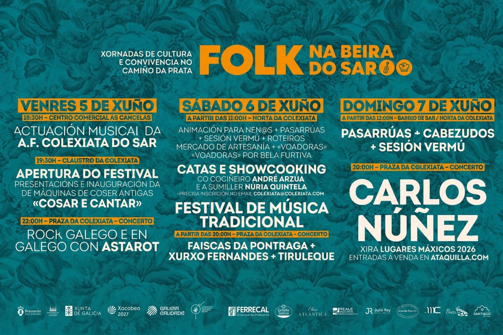 As Cancelas acoge la actuación de la A.F. Colexiata do Sar dentro de la programación de Folk na Beira do Sar