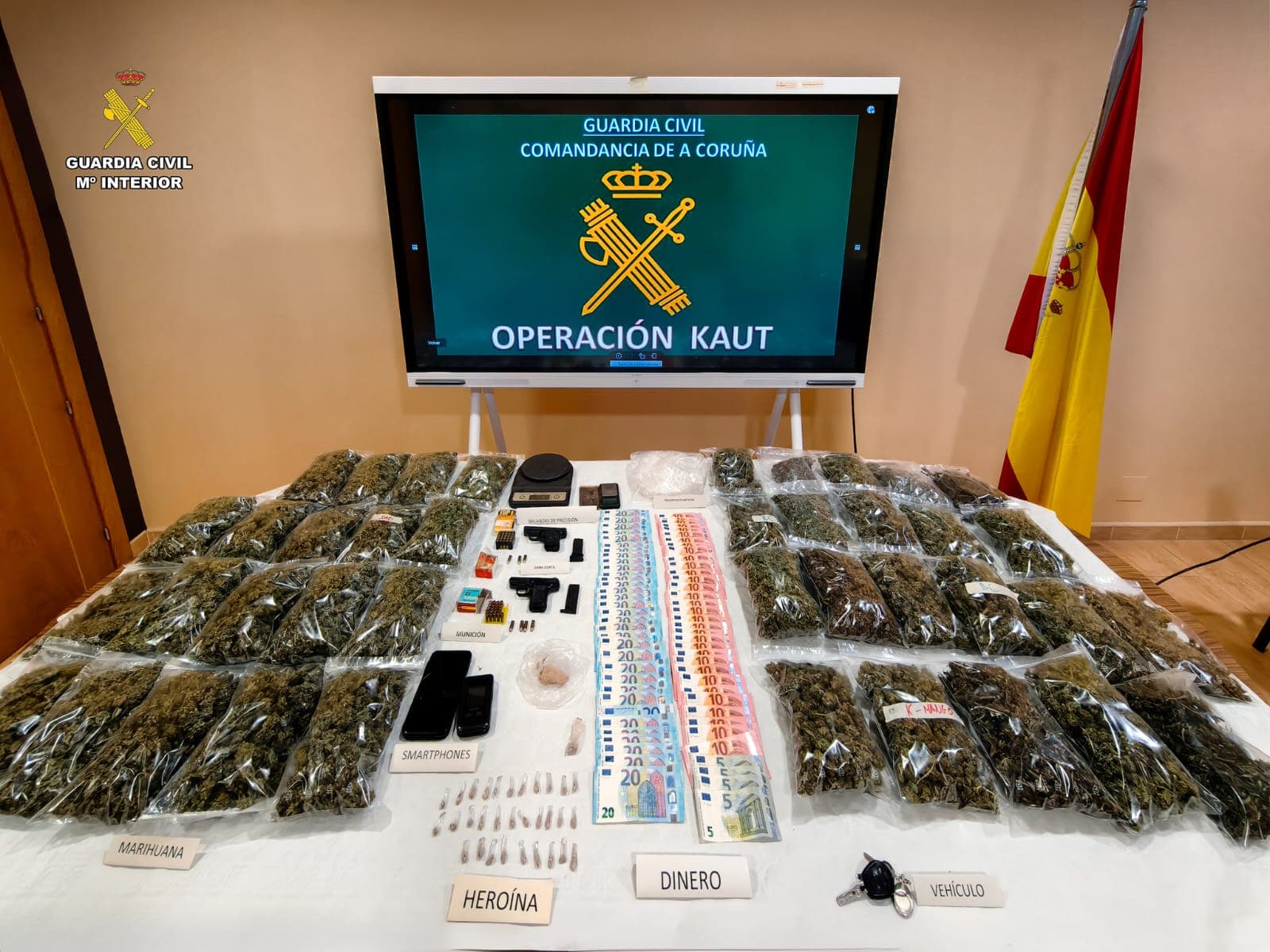 La Guardia Civil interviene cientos de dosis de heroína y miles de marihuana en Rois